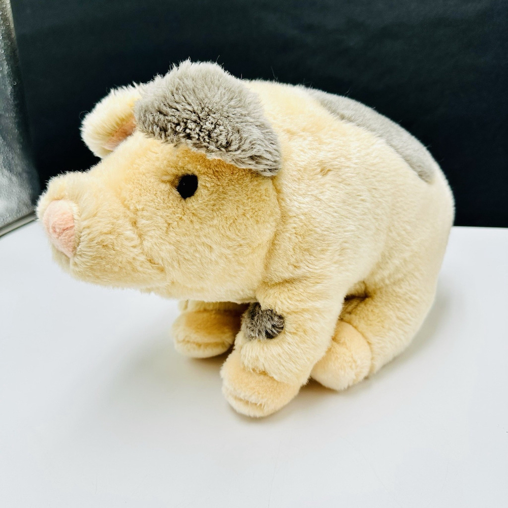 Toys R Us Pot Belly Pig Piglet Gray Spotted Stuffed Animal Plush 12" 2010